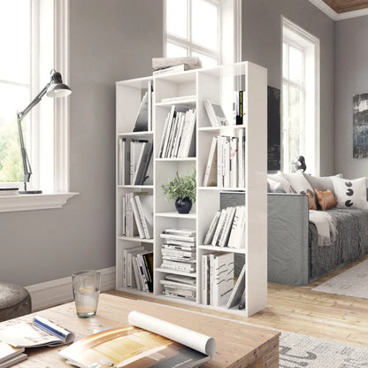 Libreria/Divisorio Bianco Lucido 100x24x140 cm in Multistrato - homemem39
