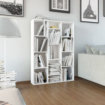 Libreria/Divisorio Bianco Lucido 100x24x140 cm in Multistrato - homemem39
