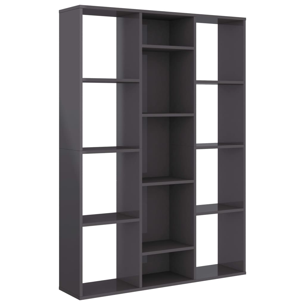 Libreria/Divisorio Grigio Lucido 100x24x140cm Legno Multistrato - homemem39