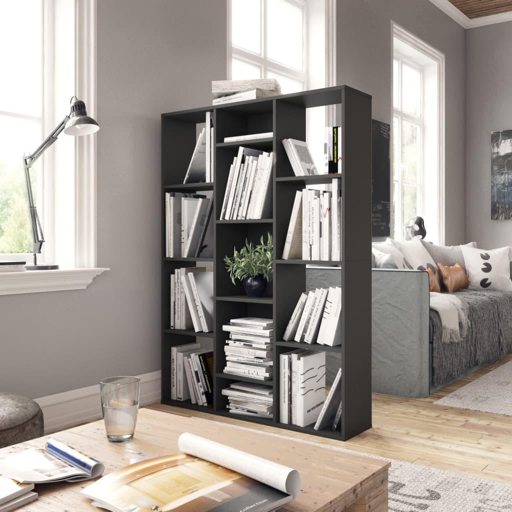 Libreria/Divisorio Grigio Lucido 100x24x140cm Legno Multistrato - homemem39