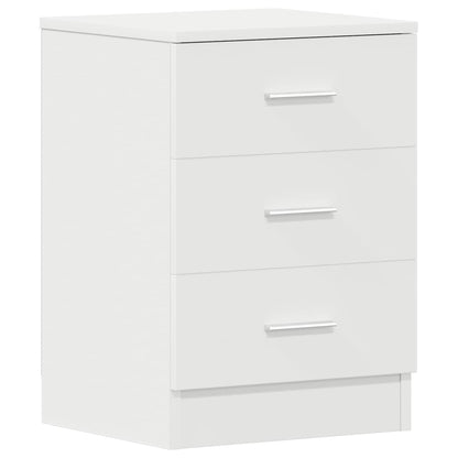 Comodino Bianco 38x35x56 cm in Legno Ingegnerizzato - homemem39