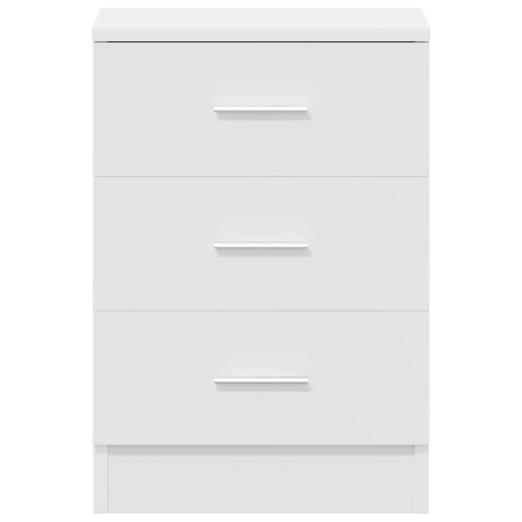 Comodino Bianco 38x35x56 cm in Legno Ingegnerizzato - homemem39