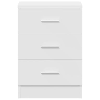 Comodino Bianco 38x35x56 cm in Legno Ingegnerizzato - homemem39
