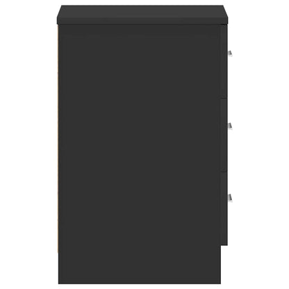Comodino Nero 38x35x56 cm in Legno Multistrato