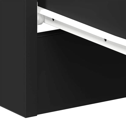 Comodino Nero 38x35x56 cm in Legno Multistrato