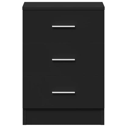 Comodini 2 pz Neri 38x35x56 cm in Legno Ingegnerizzato