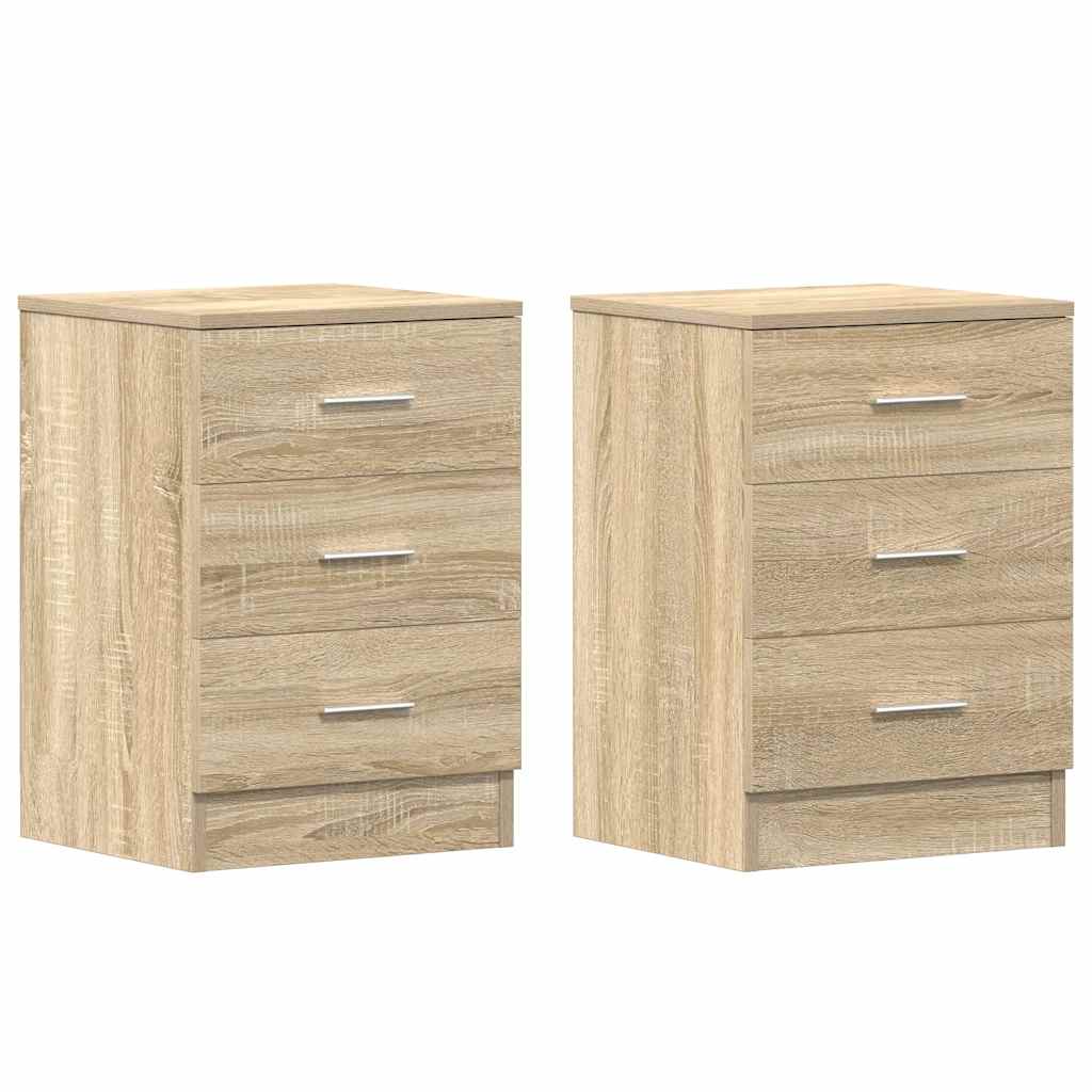 Comodini 2 pz Rovere Sonoma 38x35x56 cm in Legno Multistrato - homemem39