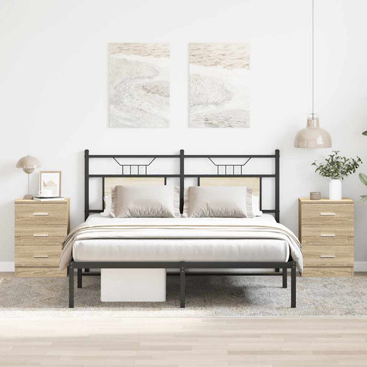 Comodini 2 pz Rovere Sonoma 38x35x56 cm in Legno Multistrato - homemem39