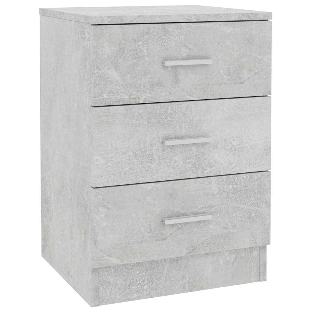 Comodino Grigio Cemento 38x35x56 cm in Legno Multistrato - homemem39