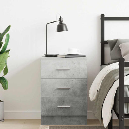 Comodino Grigio Cemento 38x35x56 cm in Legno Multistrato - homemem39