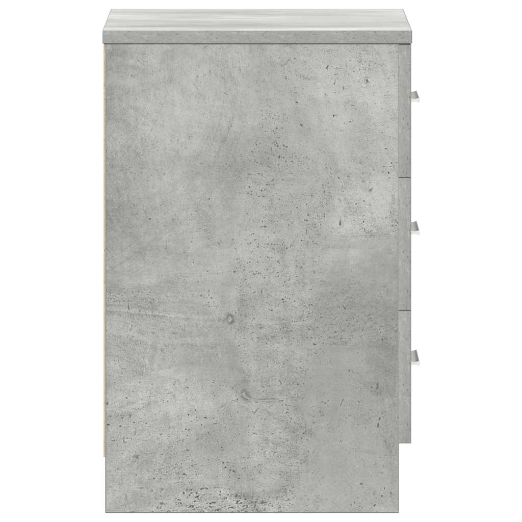 Comodino Grigio Cemento 38x35x56 cm in Legno Multistrato - homemem39