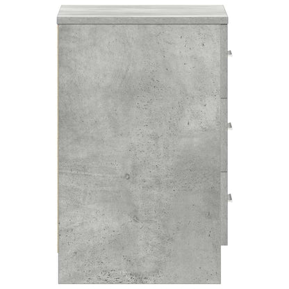 Comodino Grigio Cemento 38x35x56 cm in Legno Multistrato - homemem39