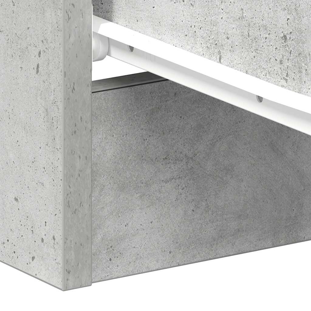 Comodino Grigio Cemento 38x35x56 cm in Legno Multistrato - homemem39