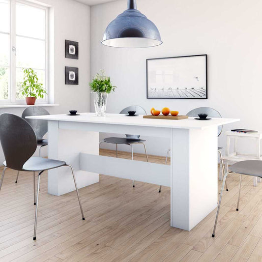 Tavolo da Pranzo Bianco 180x90x76 cm in Legno Multistrato