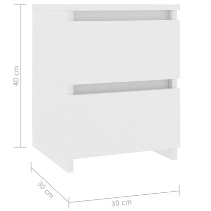 Comodino Bianco 30x30x40 cm Legno Ingegnerizzato