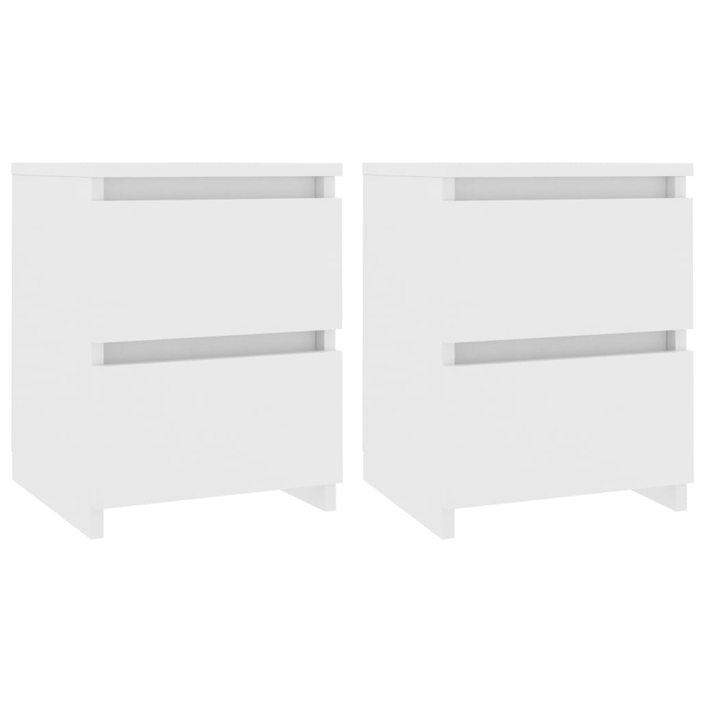 Comodini 2 pz Bianco 30x30x40 cm in Legno Ingegnerizzato - homemem39