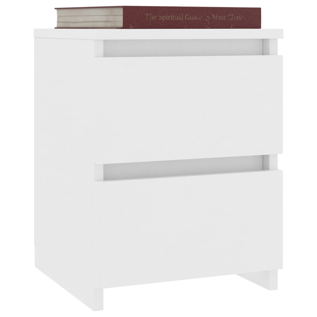 Comodini 2 pz Bianco 30x30x40 cm in Legno Ingegnerizzato - homemem39