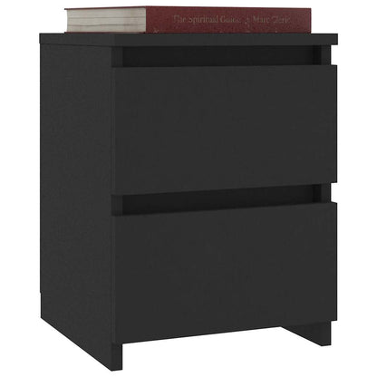 Comodini 2 pz Neri 30x30x40 cm in Legno Multistrato - homemem39