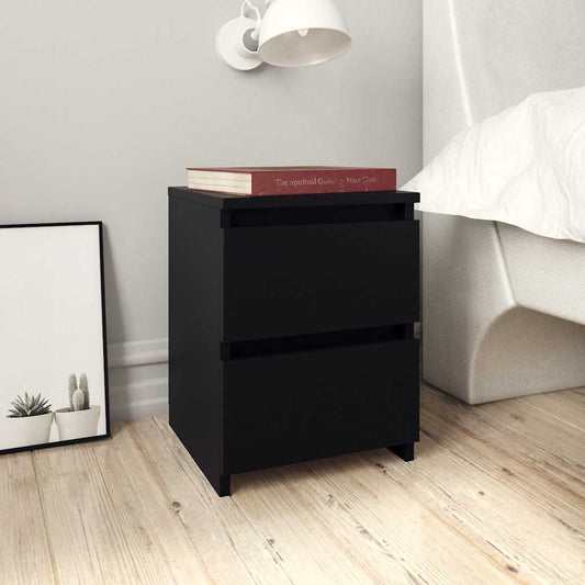 Comodini 2 pz Neri 30x30x40 cm in Legno Multistrato - homemem39