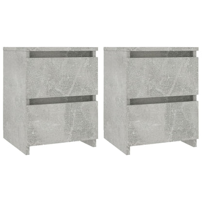 Comodini 2pz Grigio Cemento 30x30x40 cm in Legno Multistrato