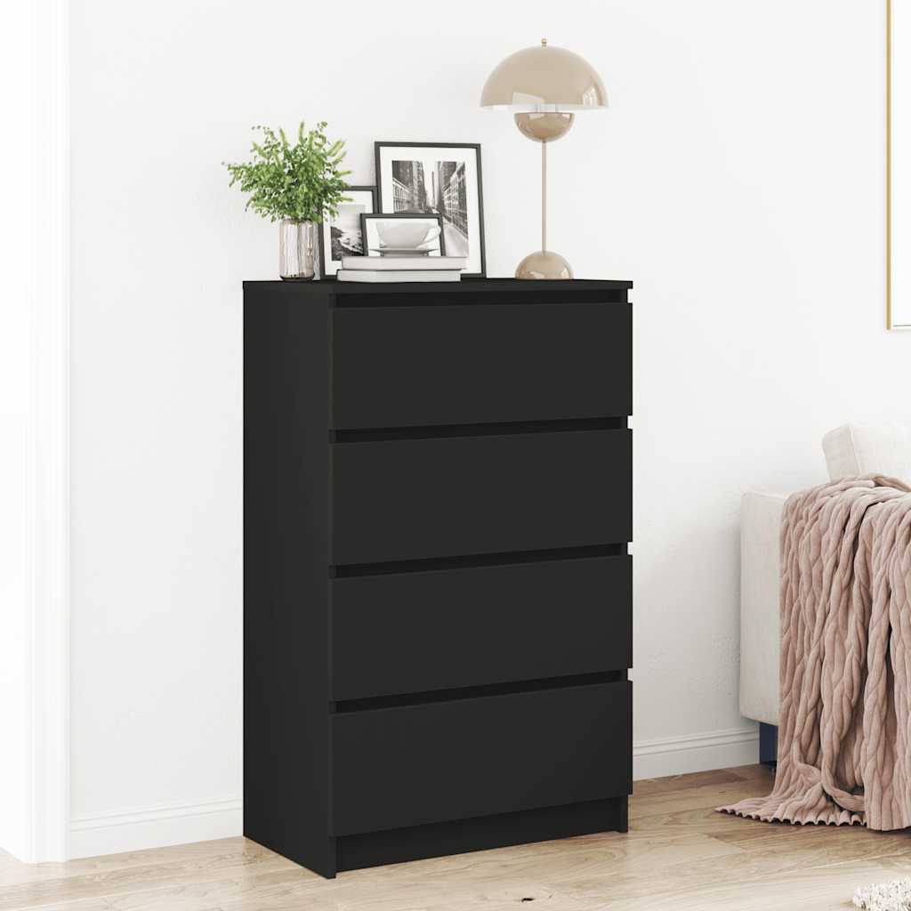 Credenza Nera 60x35x98,5 cm in Legno Multistrato | homemem39