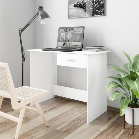 Scrivania Bianca 100x50x76 cm in Legno Multistrato - homemem39