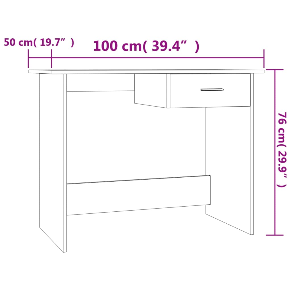 Scrivania Rovere Sonoma 100x50x76 cm in Legno Multistrato - homemem39
