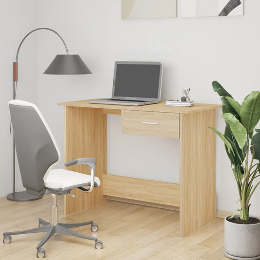 Scrivania Rovere Sonoma 100x50x76 cm in Legno Multistrato - homemem39