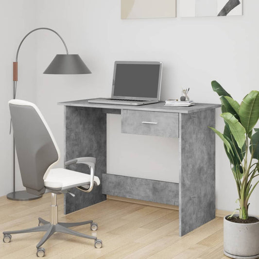 Scrivania Grigio Cemento 100x50x76 cm in Legno Multistrato - homemem39