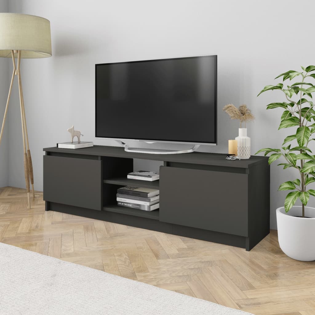 Mobile Porta TV Grigio 120x30x35,5 cm in Legno Multistrato | homemem39