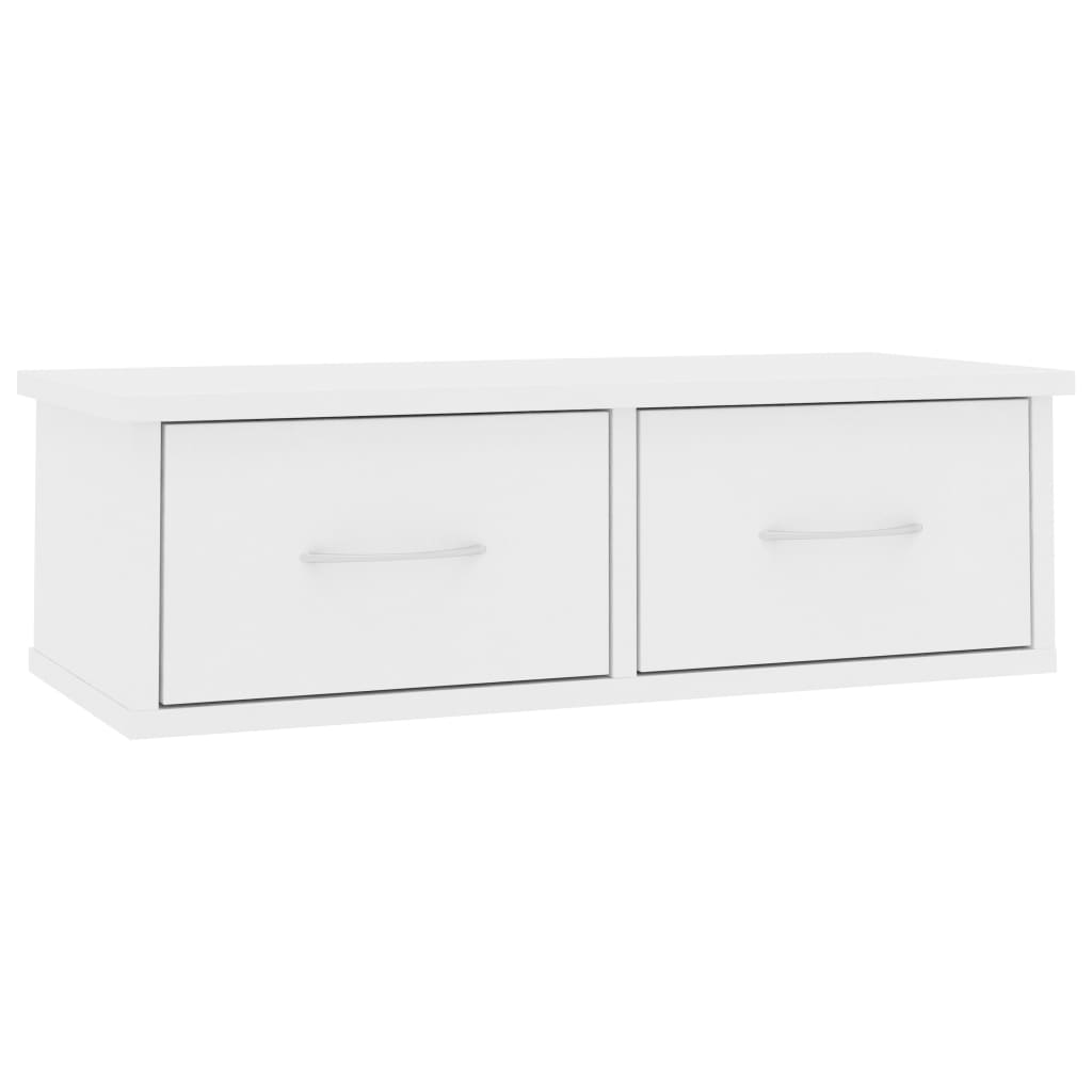 Scaffale con Cassetti a Parete Bianco 60x26x18,5 cm Multistrato