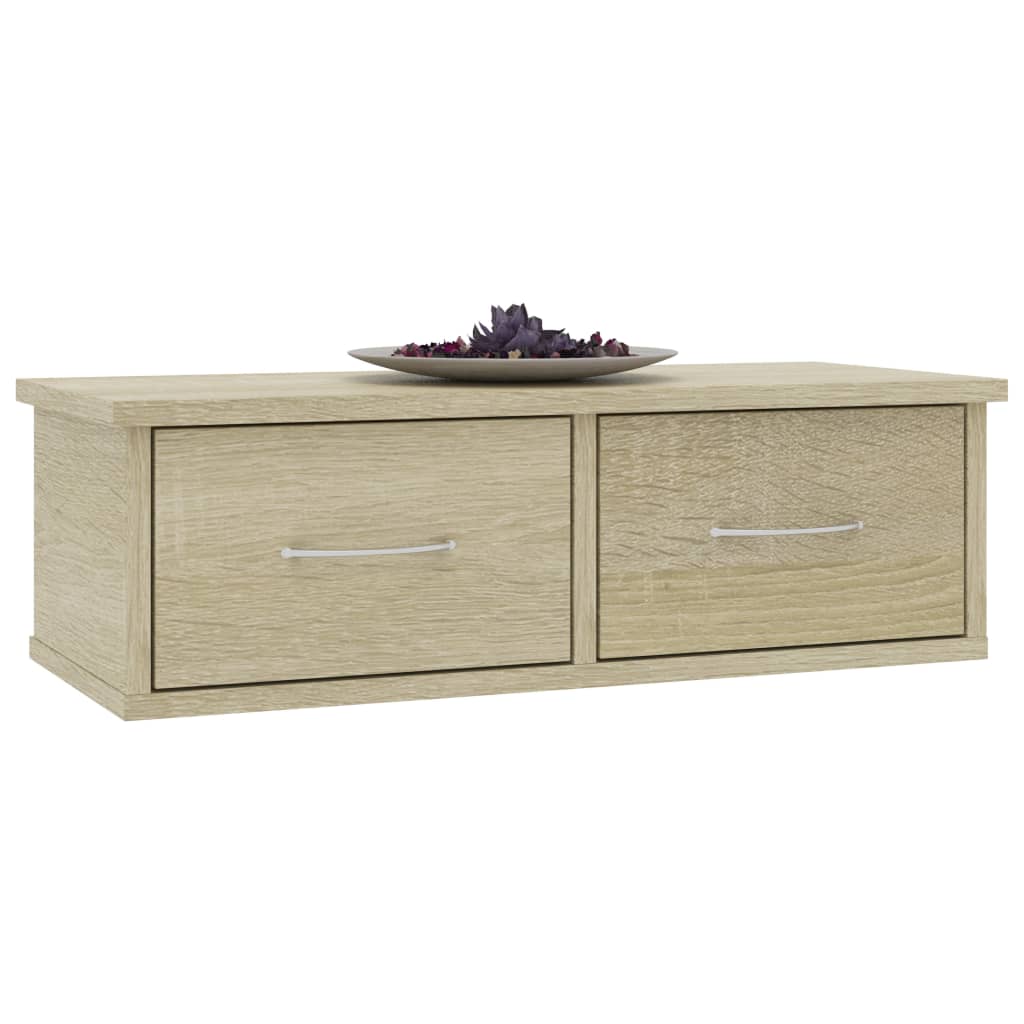 Scaffale Cassetti Parete Rovere Sonoma 60x26x18,5cm Multistrato | homemem39
