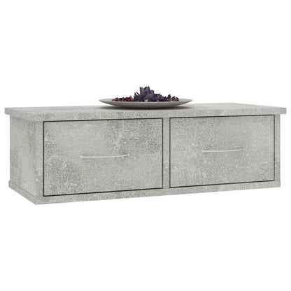 Scaffale Cassetti Parete Grigio Cemento 60x26x18,5 Multistrato | homemem39