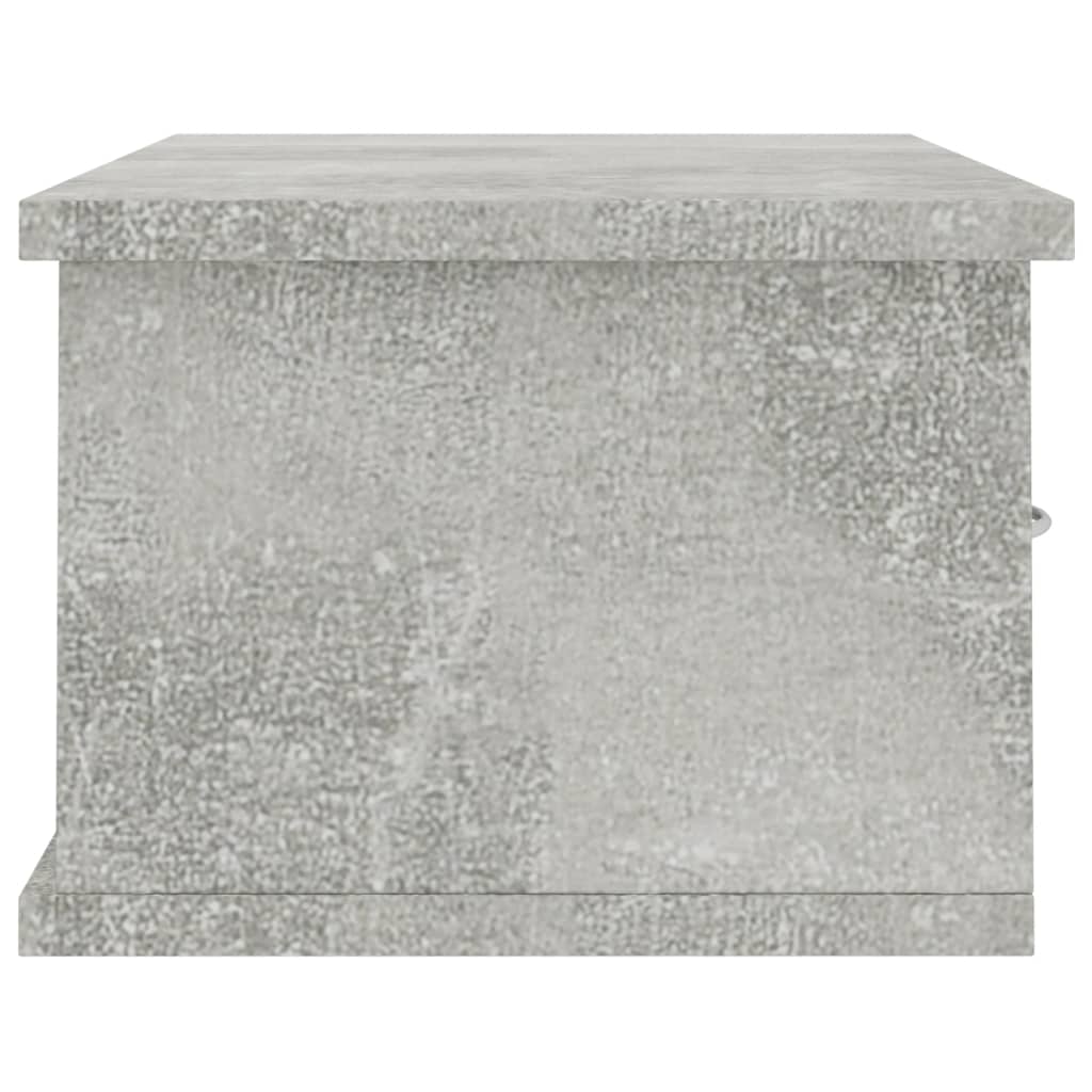 Scaffale Cassetti Parete Grigio Cemento 60x26x18,5 Multistrato | homemem39
