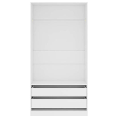 Armadio Bianco 100x50x200 cm in Legno Multistrato - homemem39