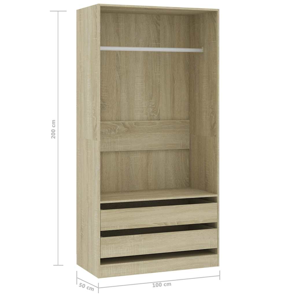 Armadio Rovere Sonoma 100x50x200 cm in Legno Multistrato - homemem39