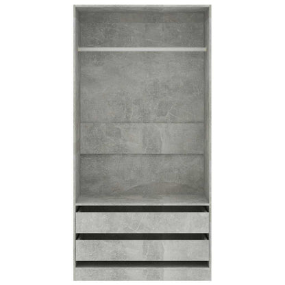 Armadio Grigio Cemento 100x50x200 cm in Legno Multistrato - homemem39