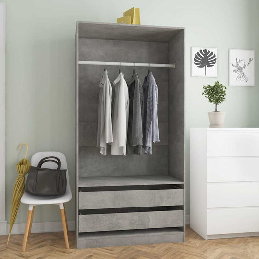 Armadio Grigio Cemento 100x50x200 cm in Legno Multistrato - homemem39