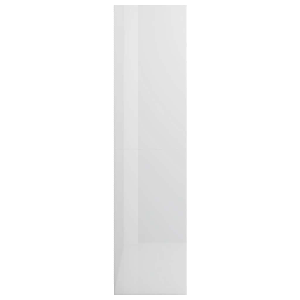 Armadio Bianco Lucido 100x50x200 cm in Legno Multistrato - homemem39