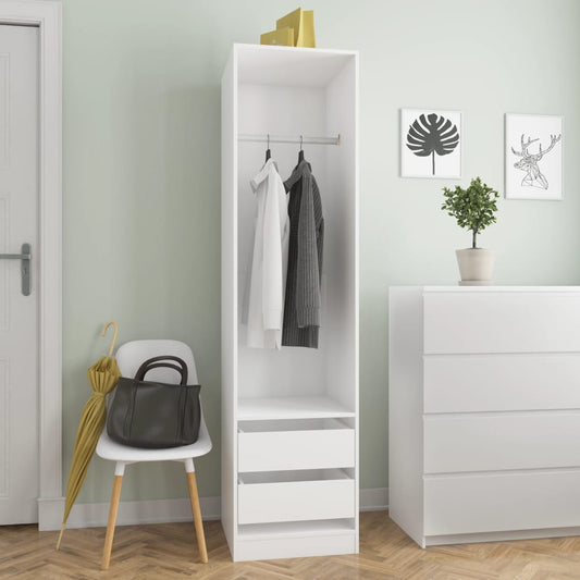 Armadio con Cassetti Bianco 50x50x200 cm in Legno Multistrato - homemem39