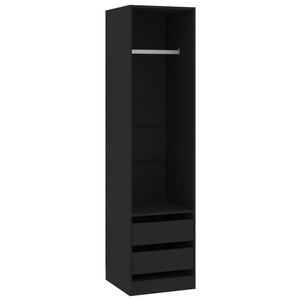 Armadio con Cassetti Nero 50x50x200 cm in Legno Multistrato - homemem39