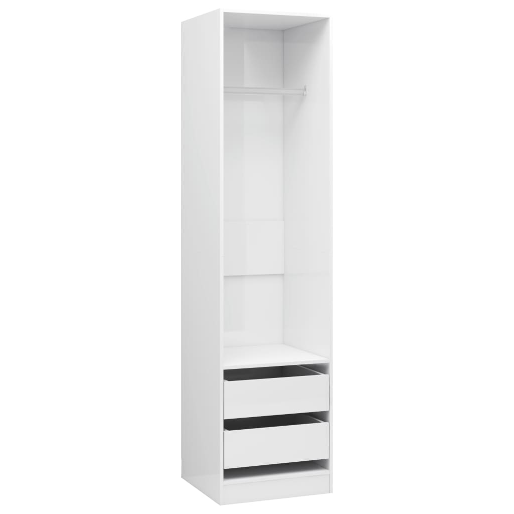 Armadio Cassetti Bianco Lucido 50x50x200 cm Legno Multistrato - homemem39