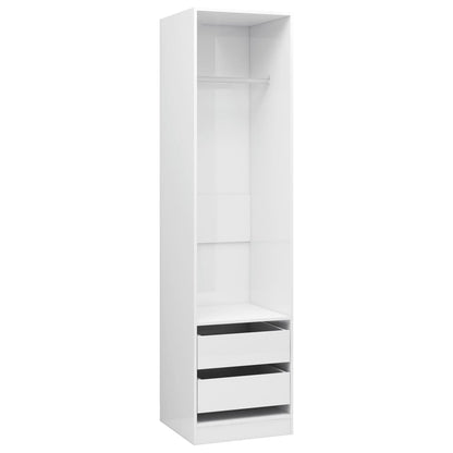 Armadio Cassetti Bianco Lucido 50x50x200 cm Legno Multistrato - homemem39