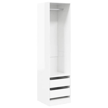 Gloss White Drawer Wardrobe 50x50x200 cm Multilayer Wood