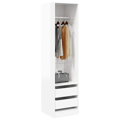 Gloss White Drawer Wardrobe 50x50x200 cm Multilayer Wood