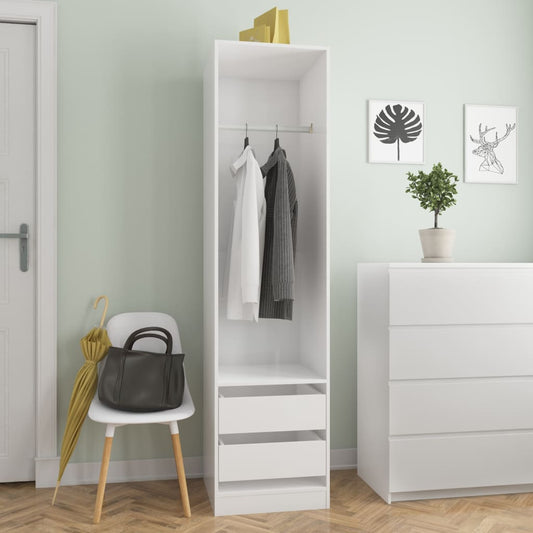 Armadio Cassetti Bianco Lucido 50x50x200 cm Legno Multistrato - homemem39