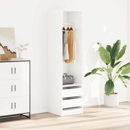 Gloss White Drawer Wardrobe 50x50x200 cm Multilayer Wood