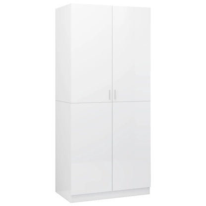 Armadio Bianco Lucido 80x52x180 cm in Legno Multistrato - homemem39
