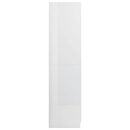Armadio Bianco Lucido 80x52x180 cm in Legno Multistrato - homemem39