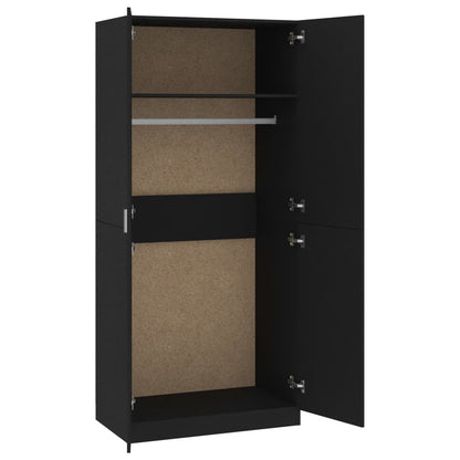 Armadio Nero 90x52x200 cm in Legno Multistrato - homemem39